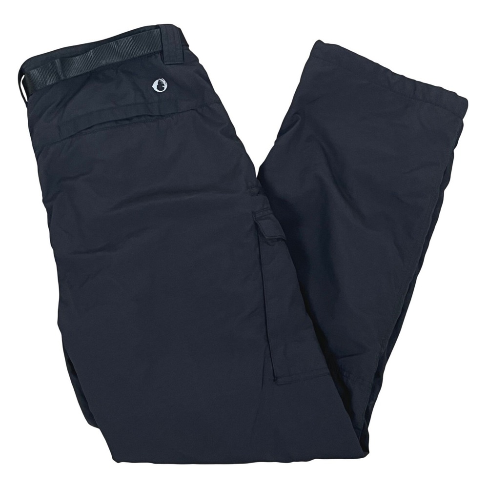 The American Outdoorsman Mens Cargo Pant 38x31 Black Ripstop Fleece Lined Belted